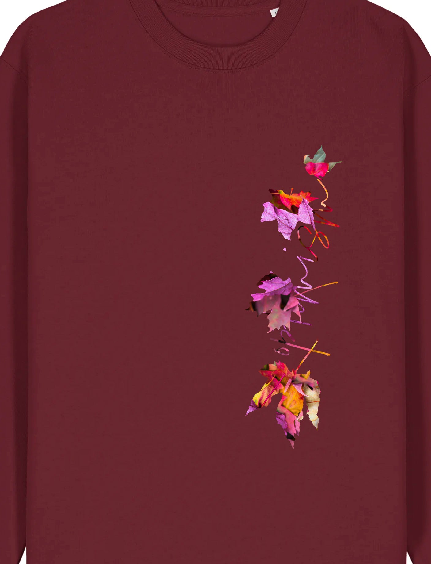 Falling Leaves Burgundy Organic Crew Neck Sweatshirt