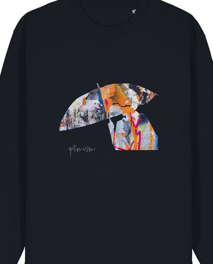 Umbrella Collage Organic Crew Neck Sweatshirt