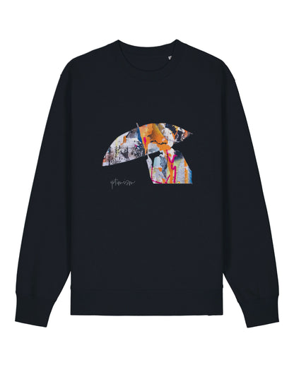 Umbrella Collage Organic Crew Neck Sweatshirt