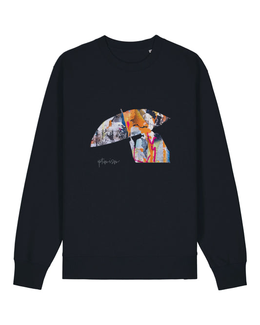 Umbrella Collage Organic Crew Neck Sweatshirt