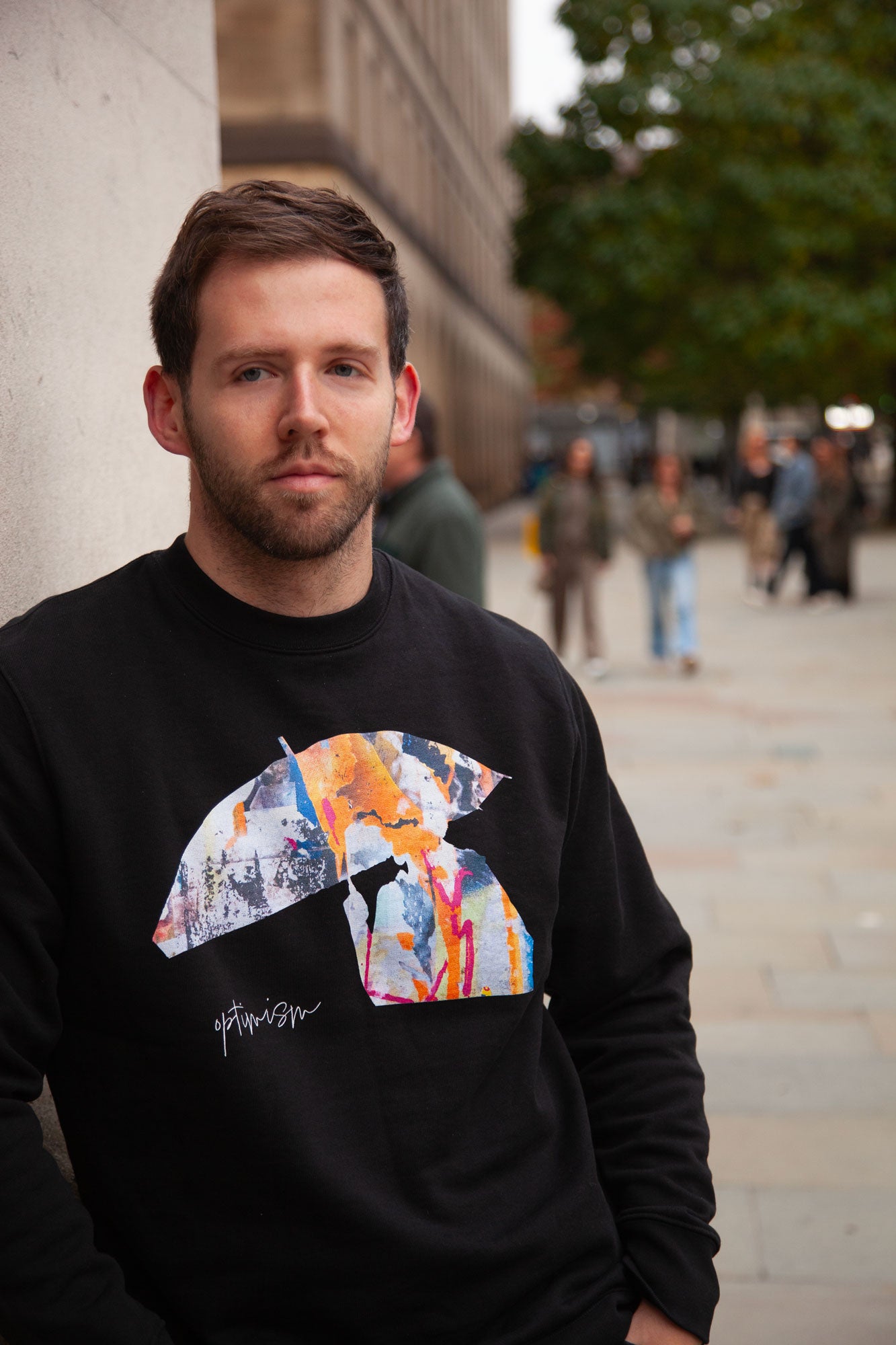 Umbrella Collage Organic Crew Neck Sweatshirt