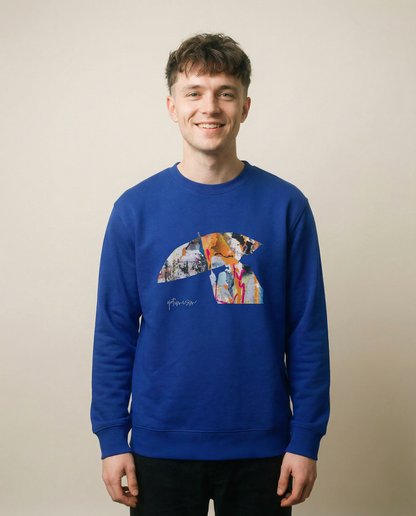 Umbrella Collage Organic Crew Neck Sweatshirt